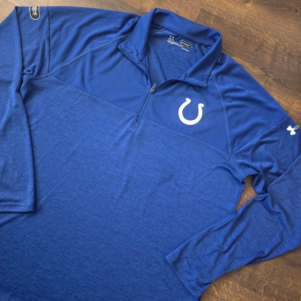 Under Armour NFL Combine Indianapolis Colts Quarter Zip Pullover Blue Large